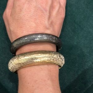 Gold and Silver Textured Bangles